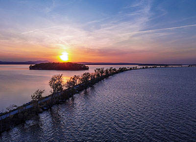 The Colchester Causeway in Chittenden County