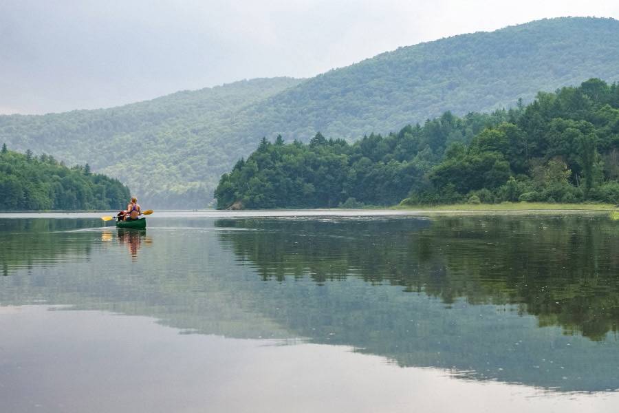 Waterbury Reservoir canoe