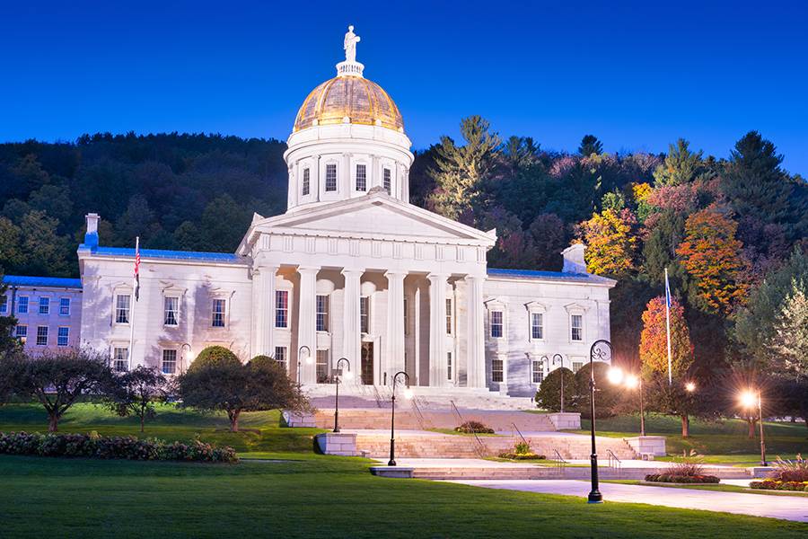 vermont state capital night