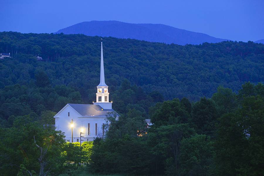 Stowe church night