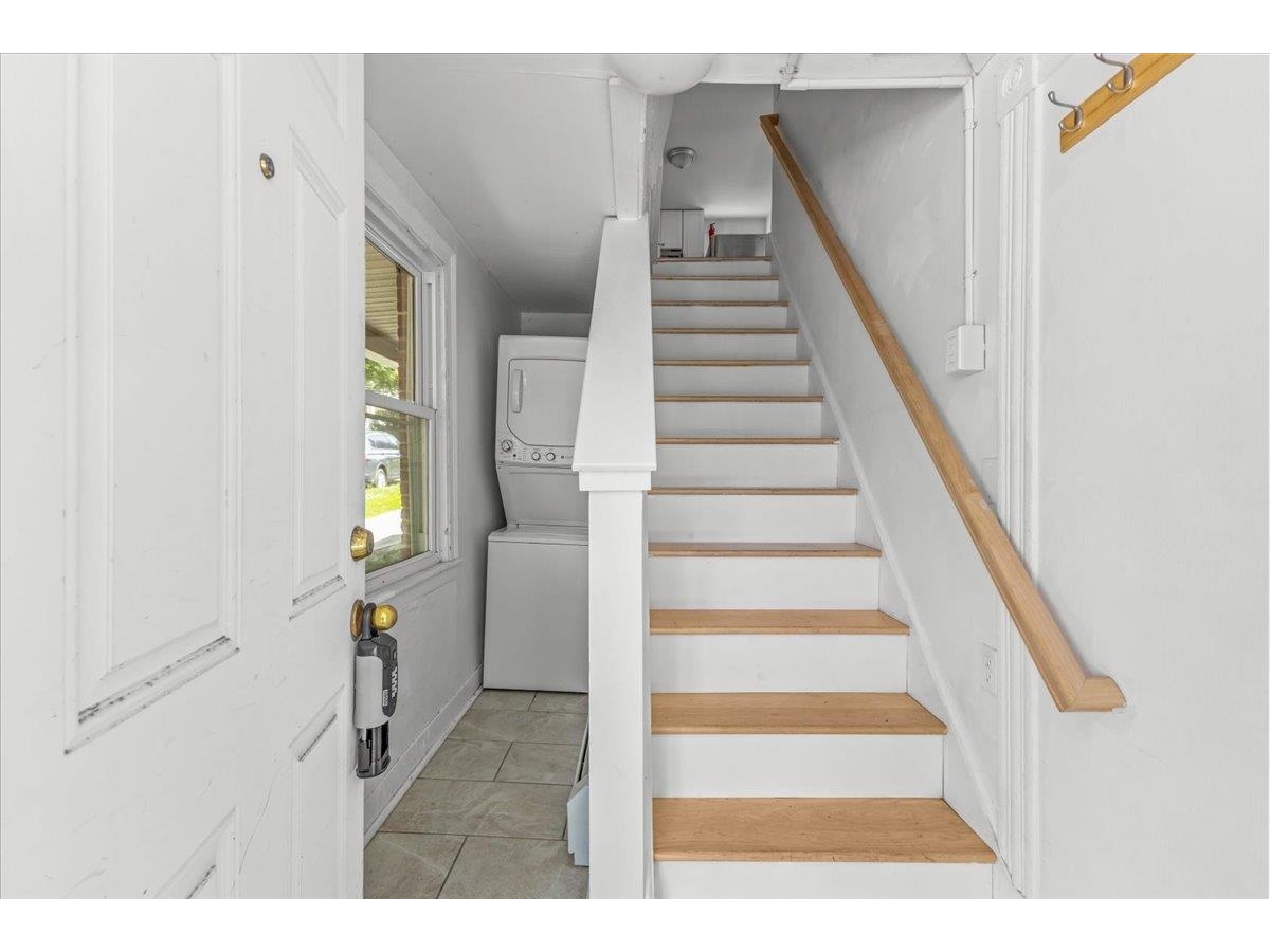 Rebuilt hardwood Stairs Apt 2 entrance