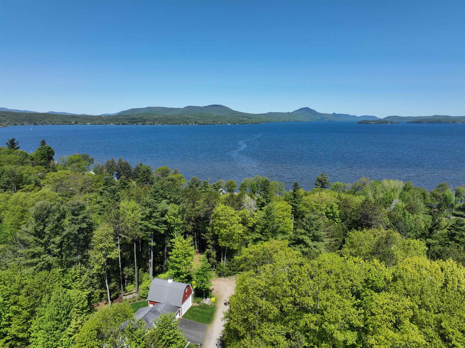 Drone of lot and Lake Memphremagog