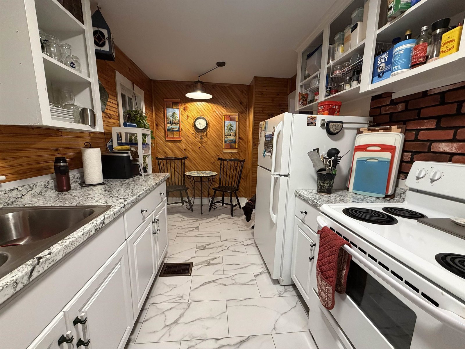 Evening view of kitchen