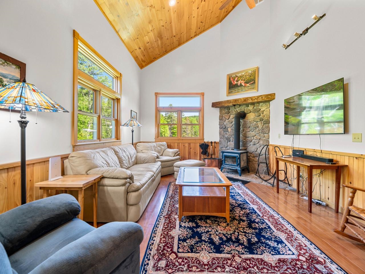 Living Room with Wood Stove