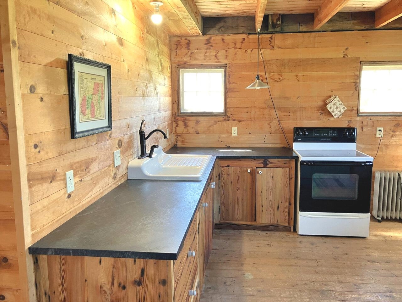 Cast iron sink & soapstone