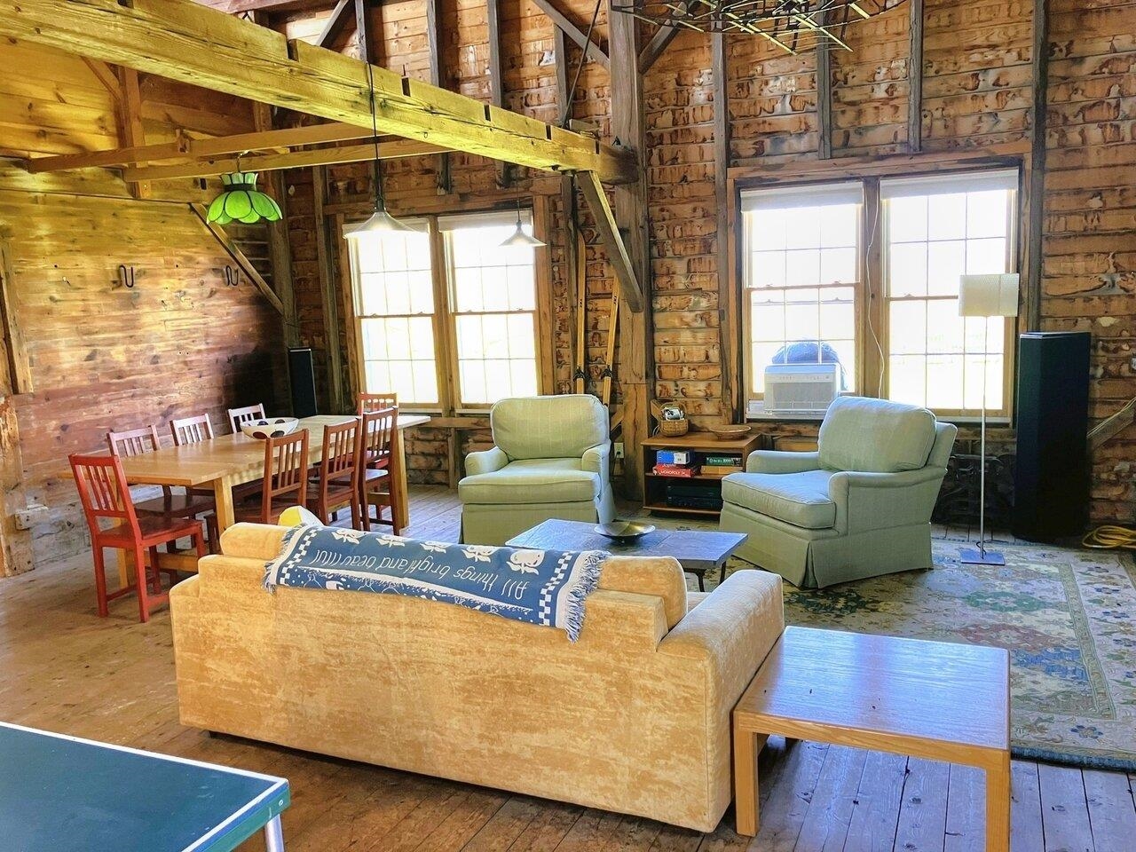 Inside vintage barn home