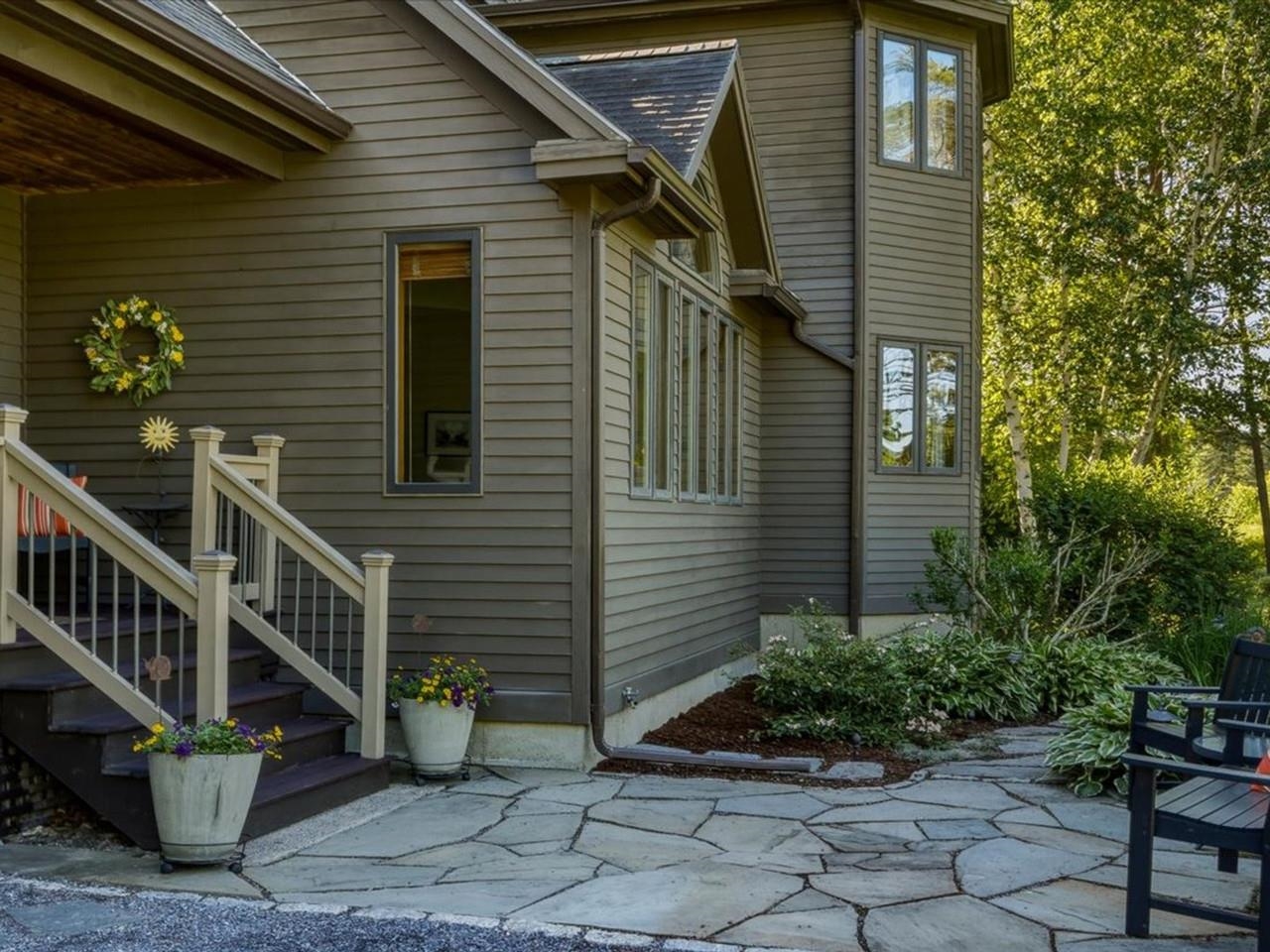 Stone Patio & Serene Entry