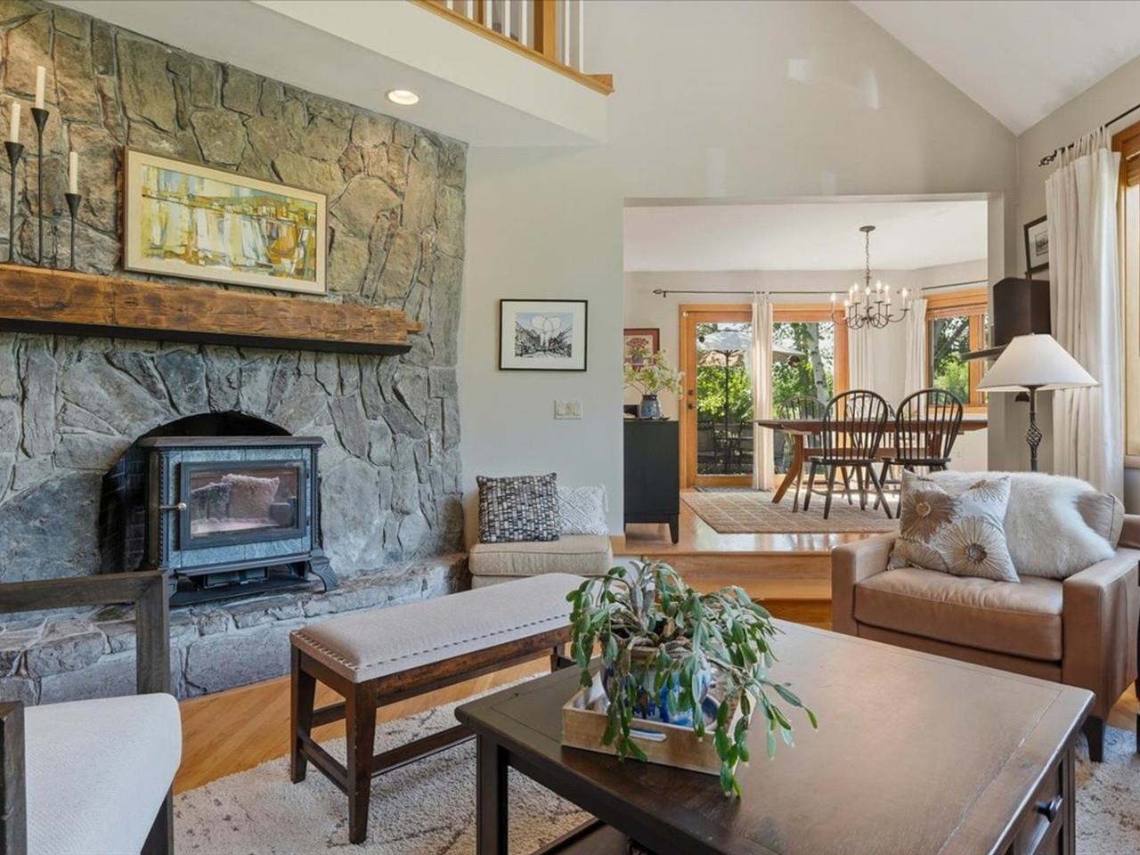 Wood Stove with Stone Hearth