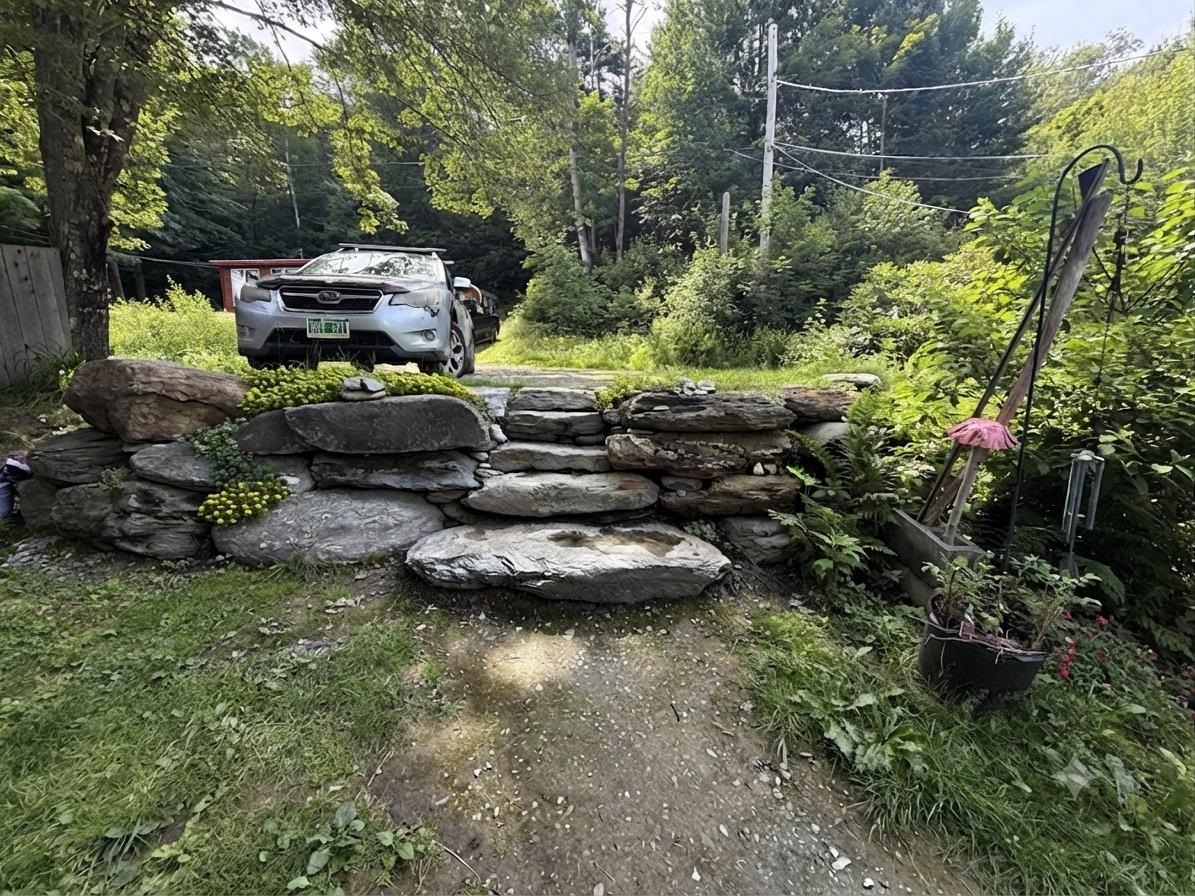 Entrance & parking at house