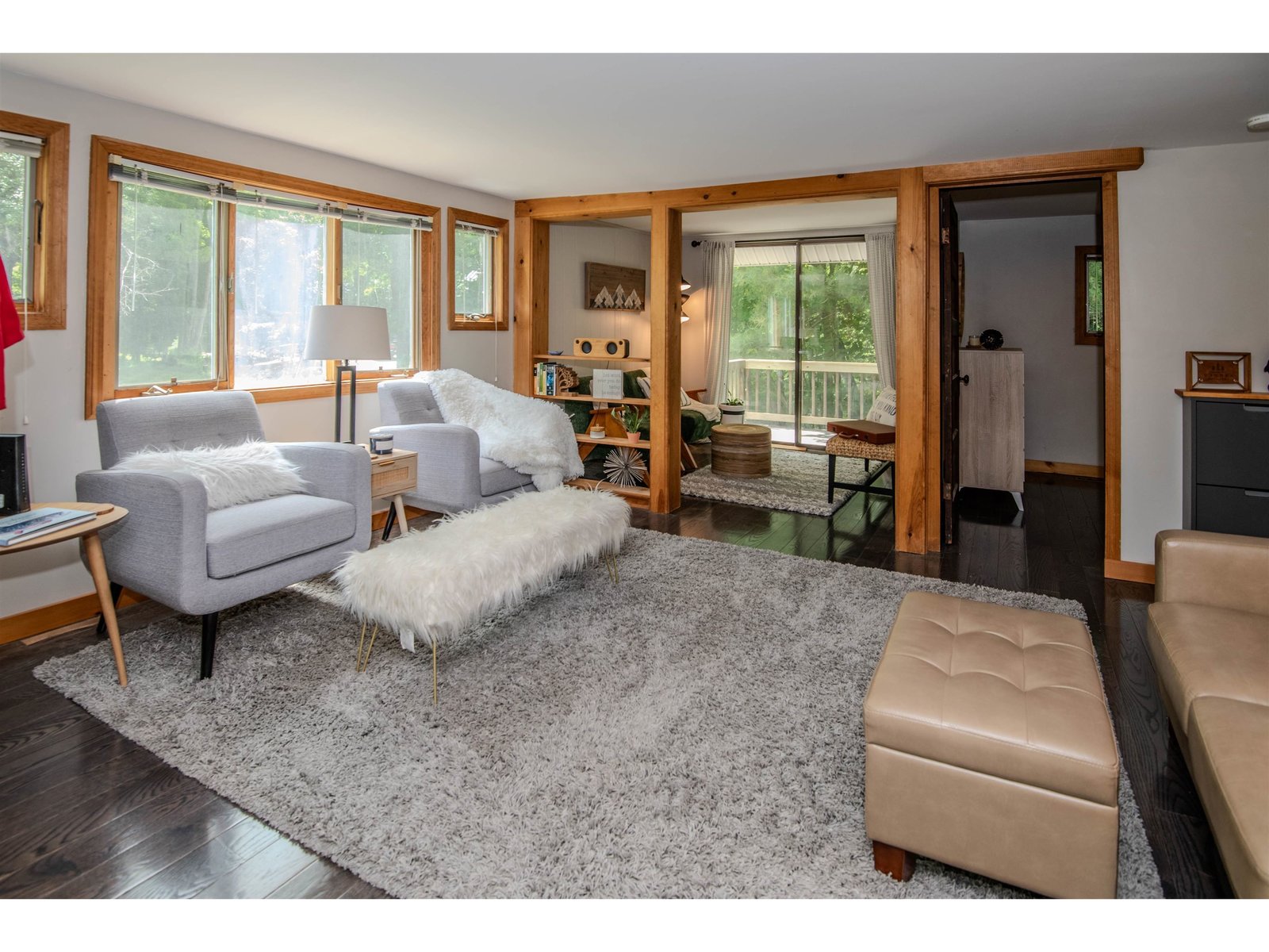 Open living design offers multiple spaces for entertaining
