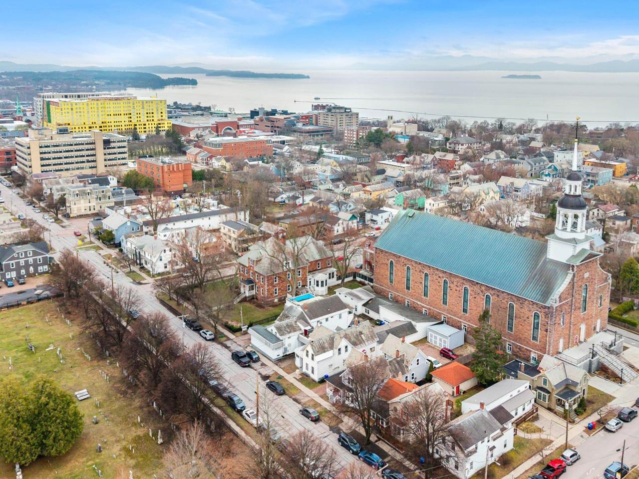 City view with church