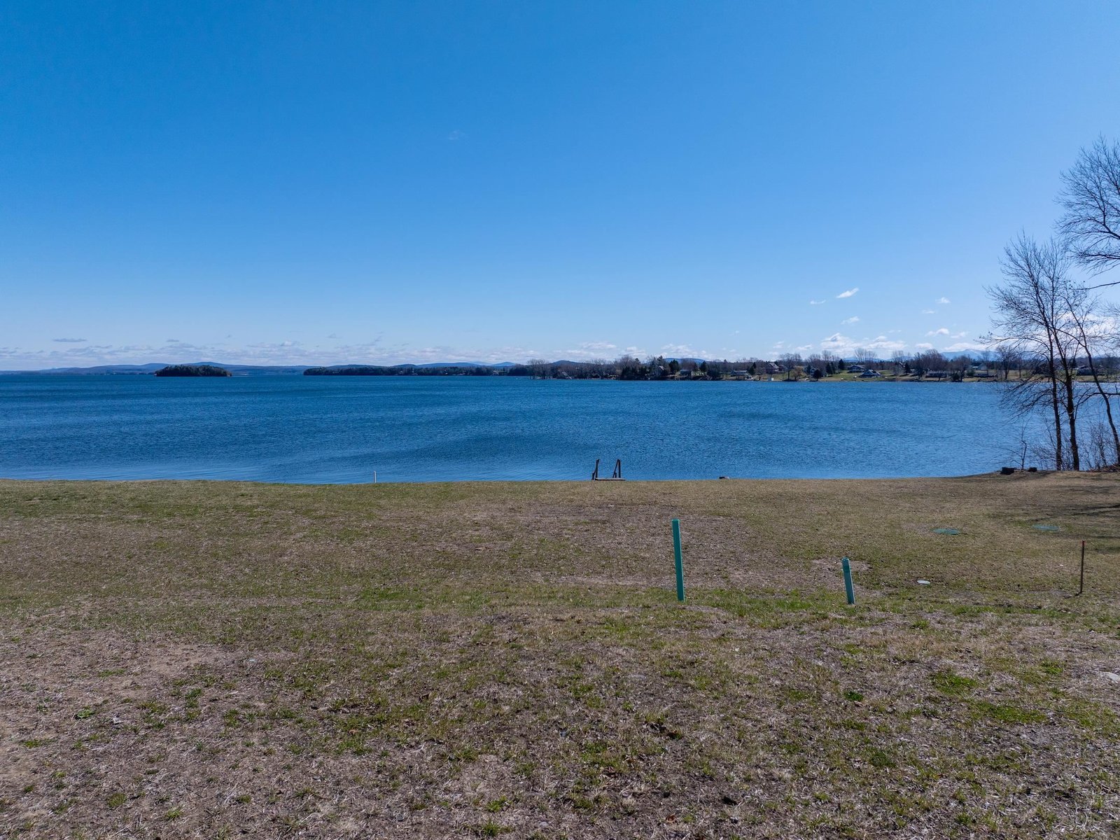 View from center of lot of lake