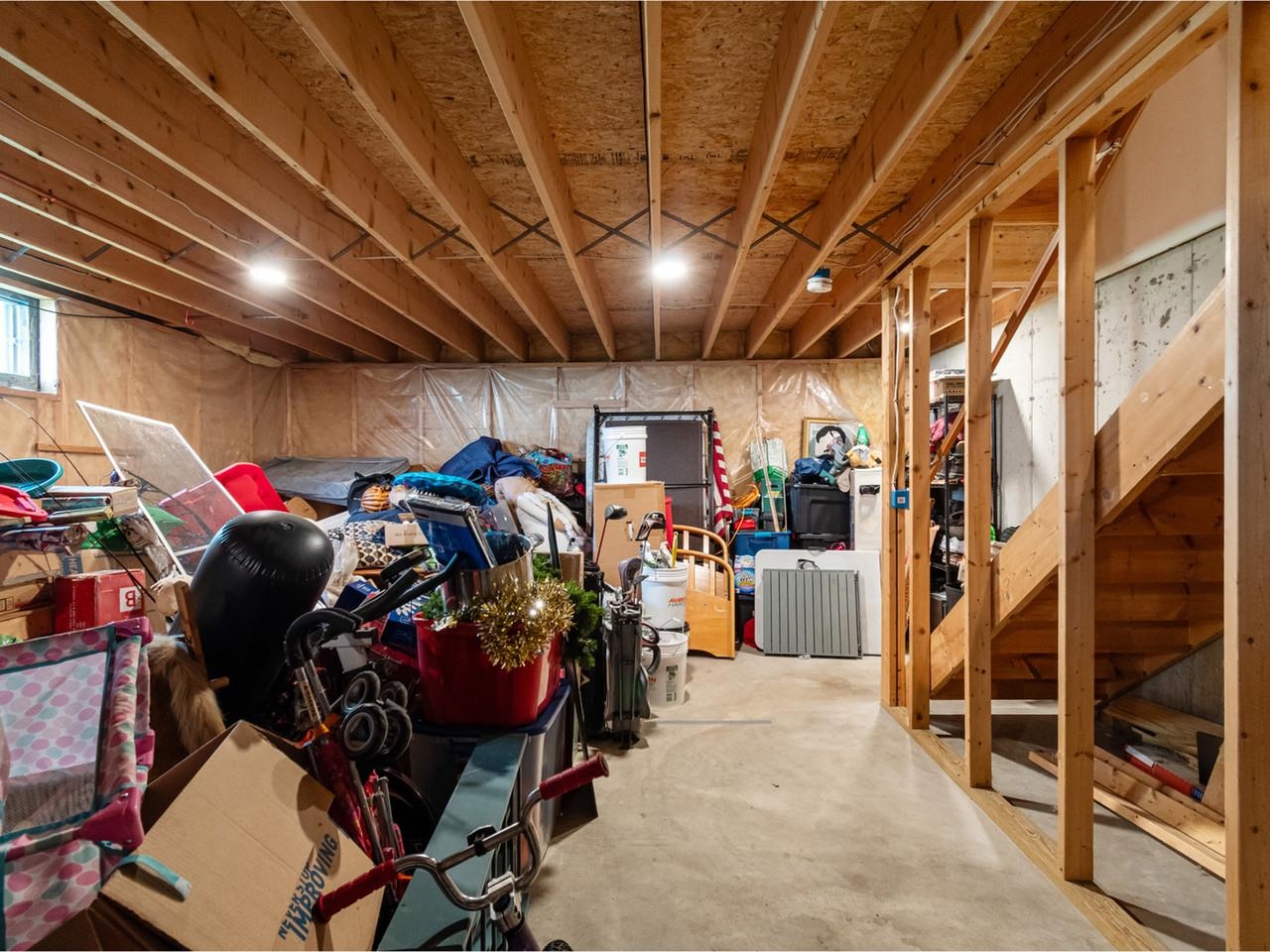 Unfinished basement storage
