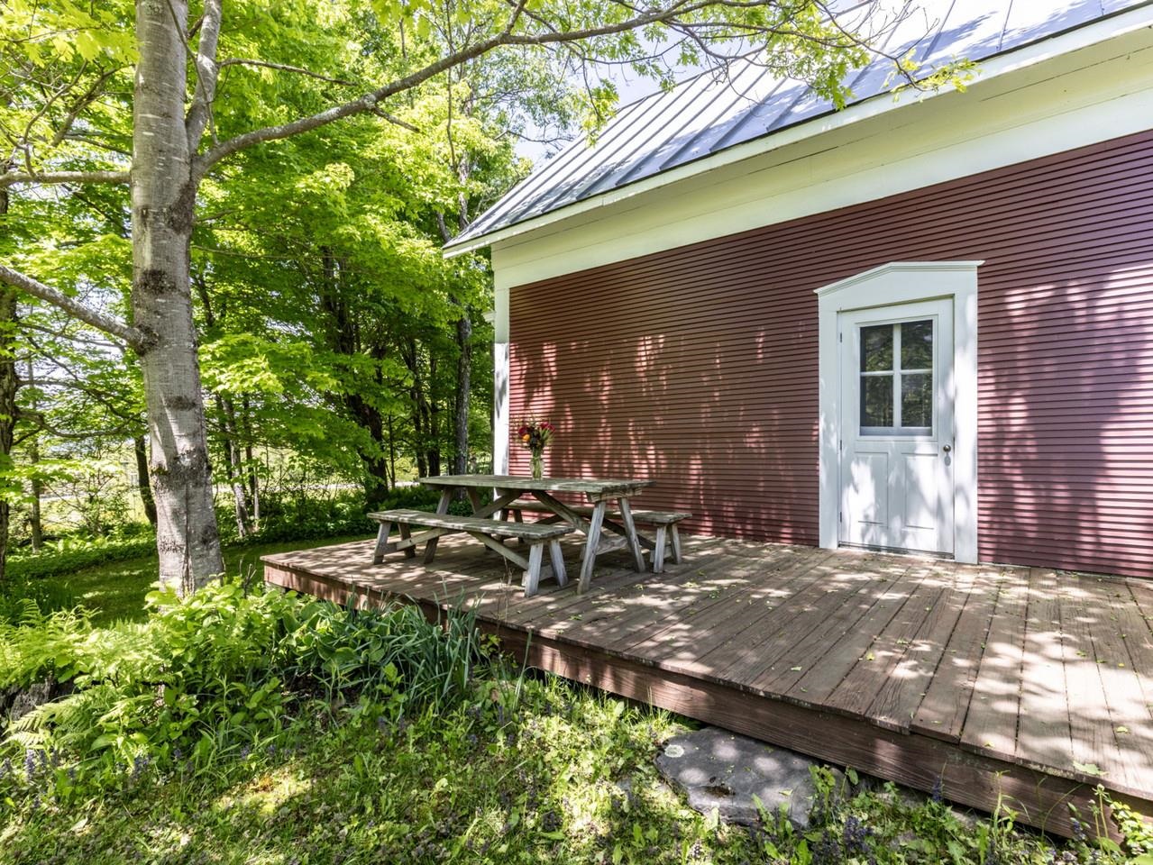 Deck with wooded views