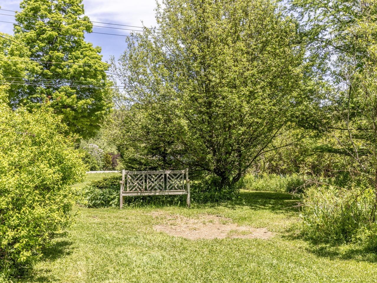 Shaded garden sitting area