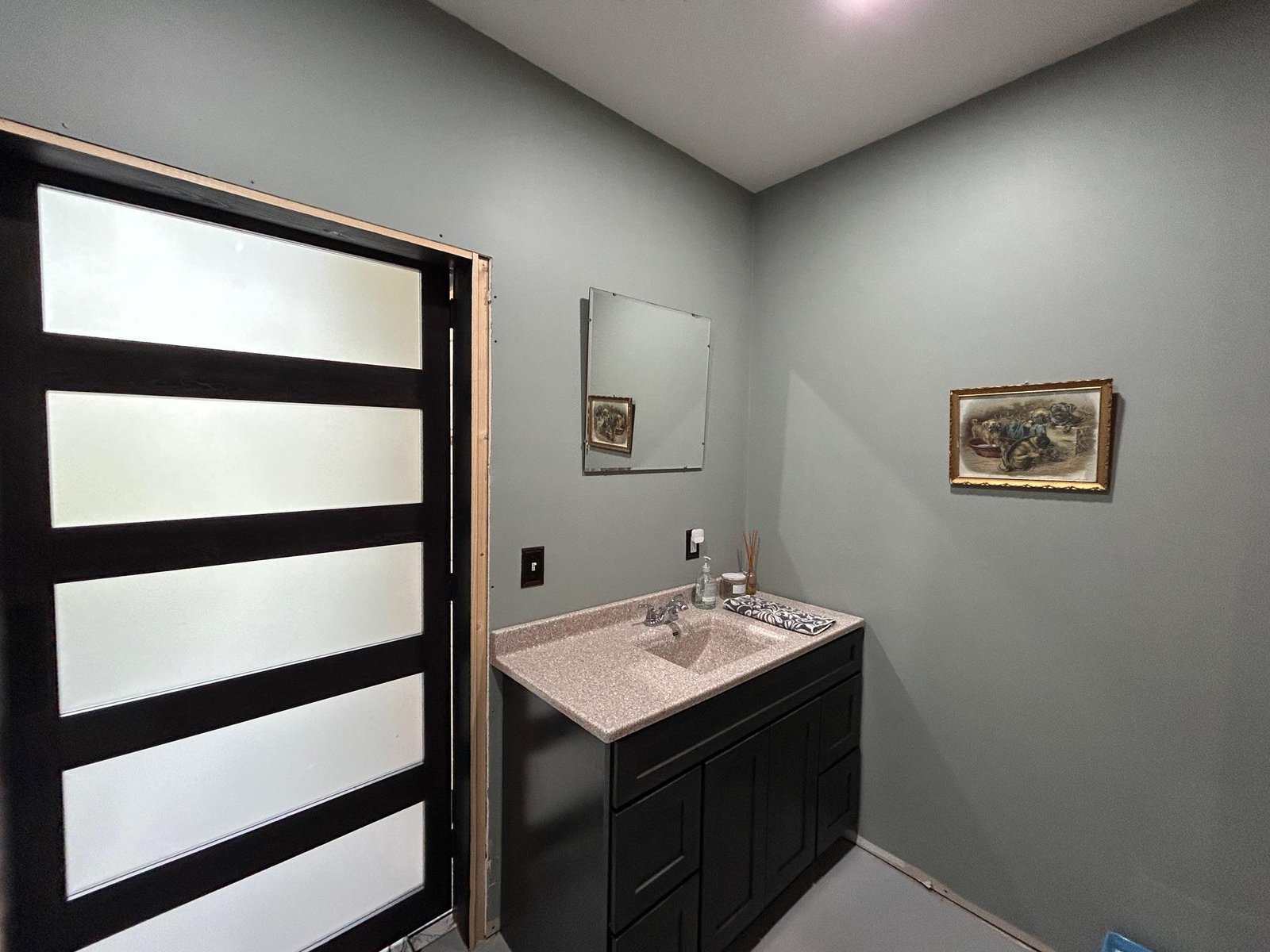 Powder room off mud room