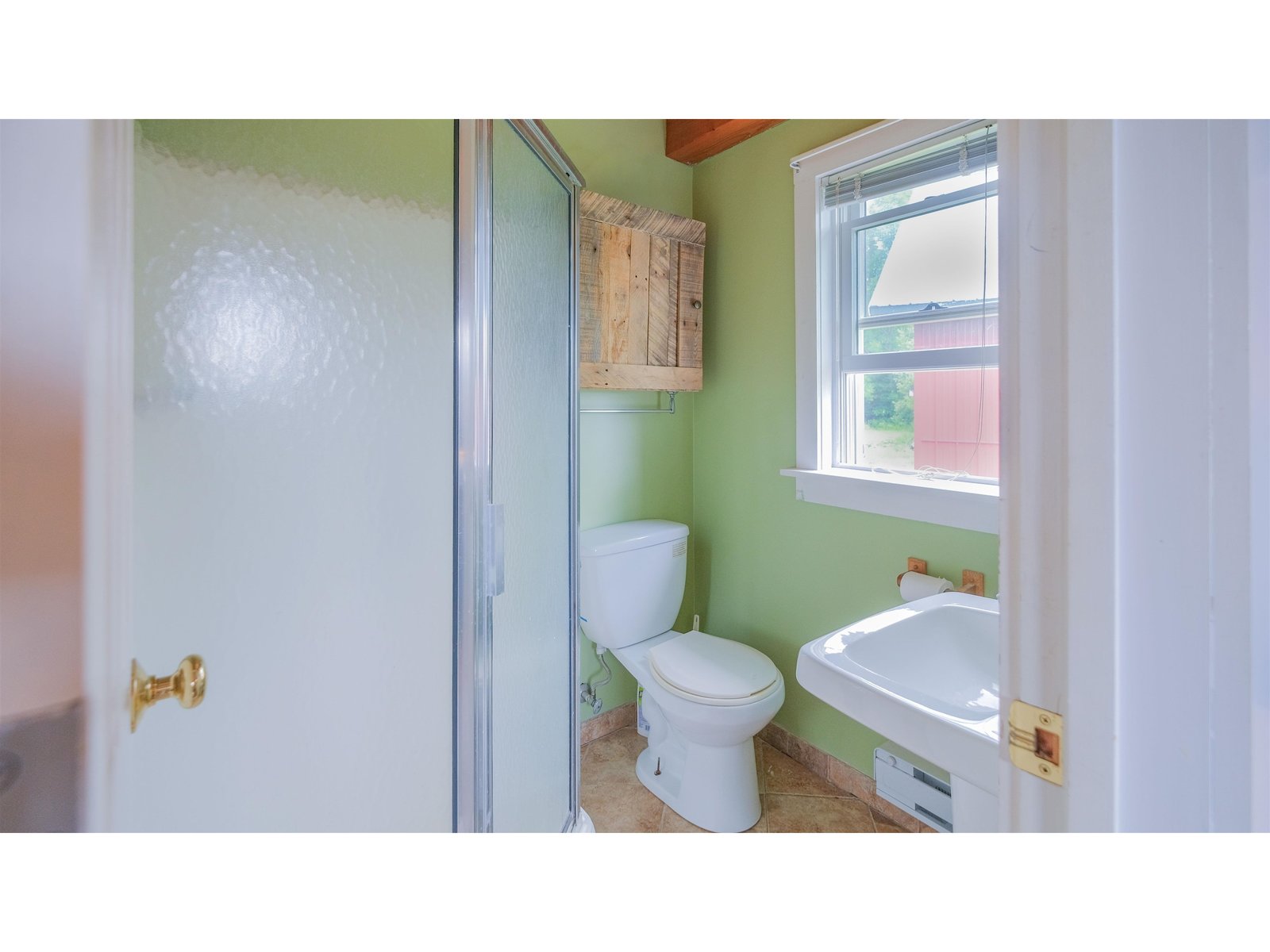3/4 bathroom off kitchen