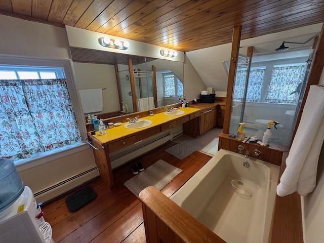 Double Sink Custom bath w/shower, and separate tub.