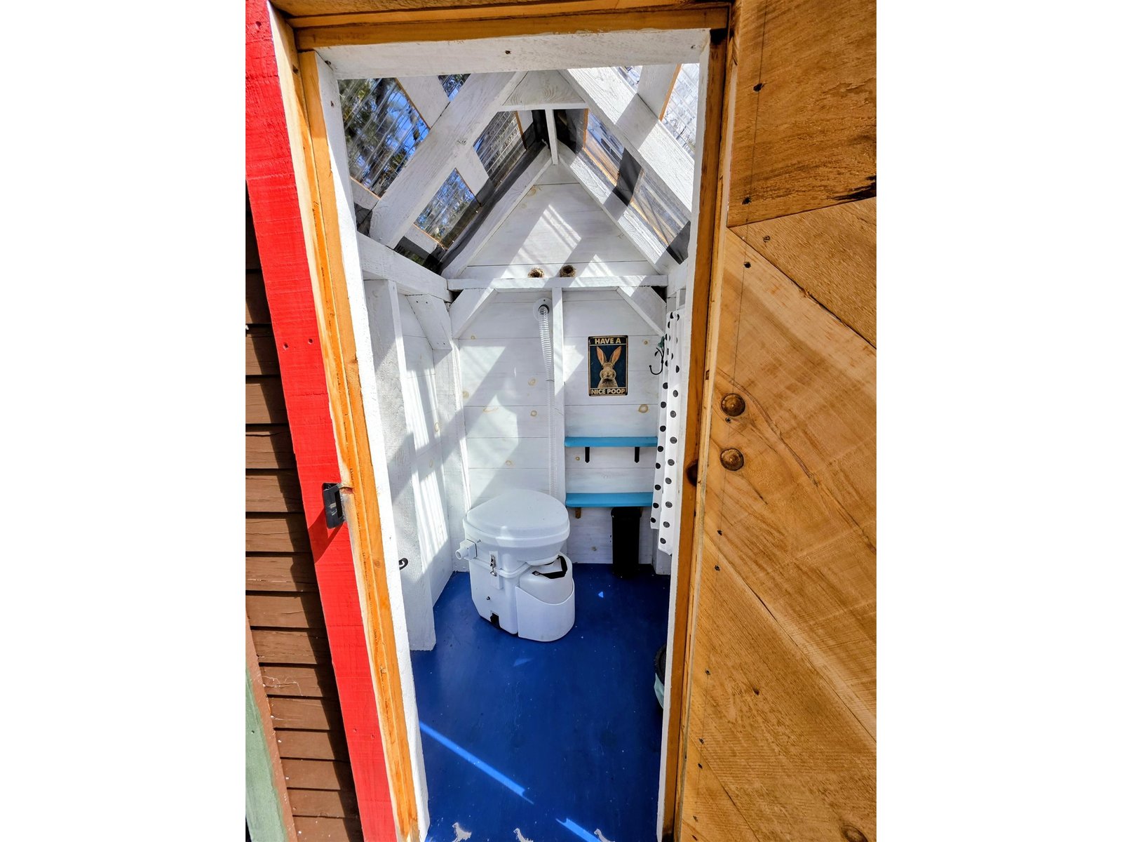 inside the outhouse