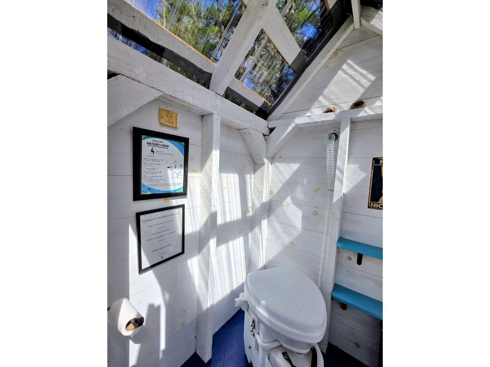 inside the outhouse