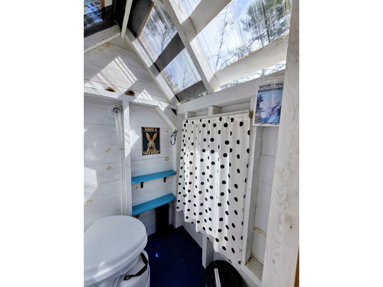 inside the outhouse