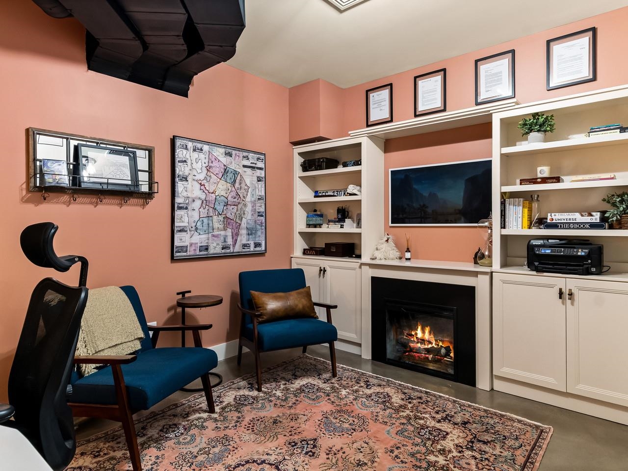 Home office in the lower level