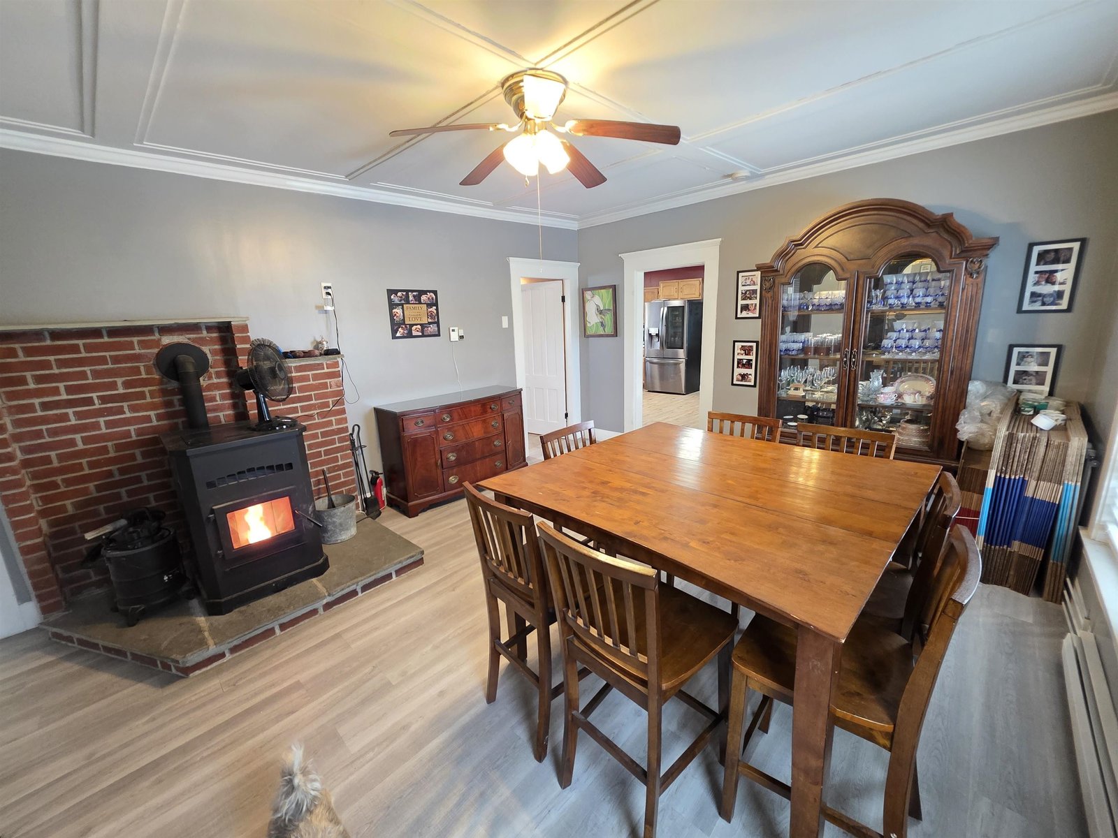 Formal dining room towards kitchen