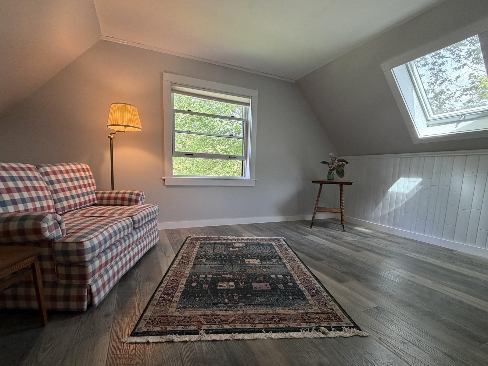 Skylight makes this room bright and airy