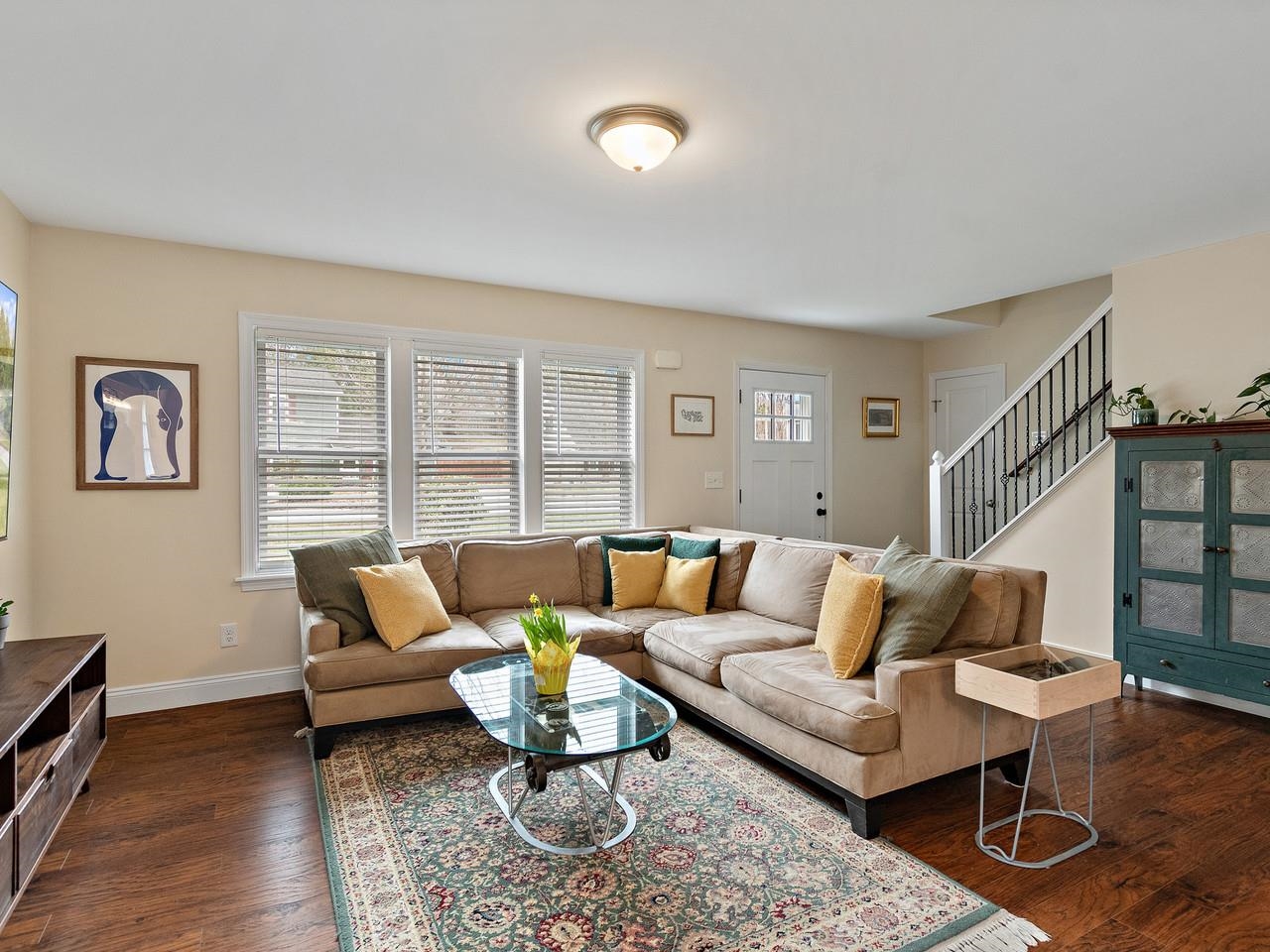 Living room with large windows