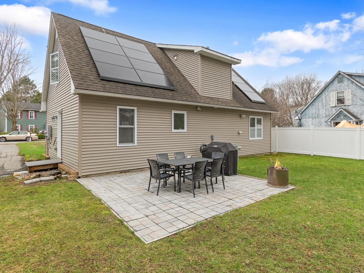 Outdoor patio & solar panels