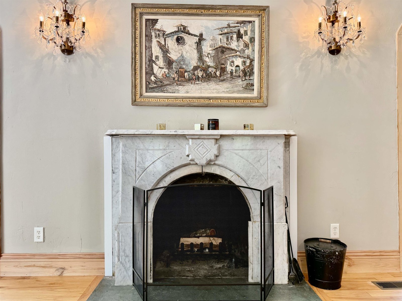 Beautiful marble fireplace