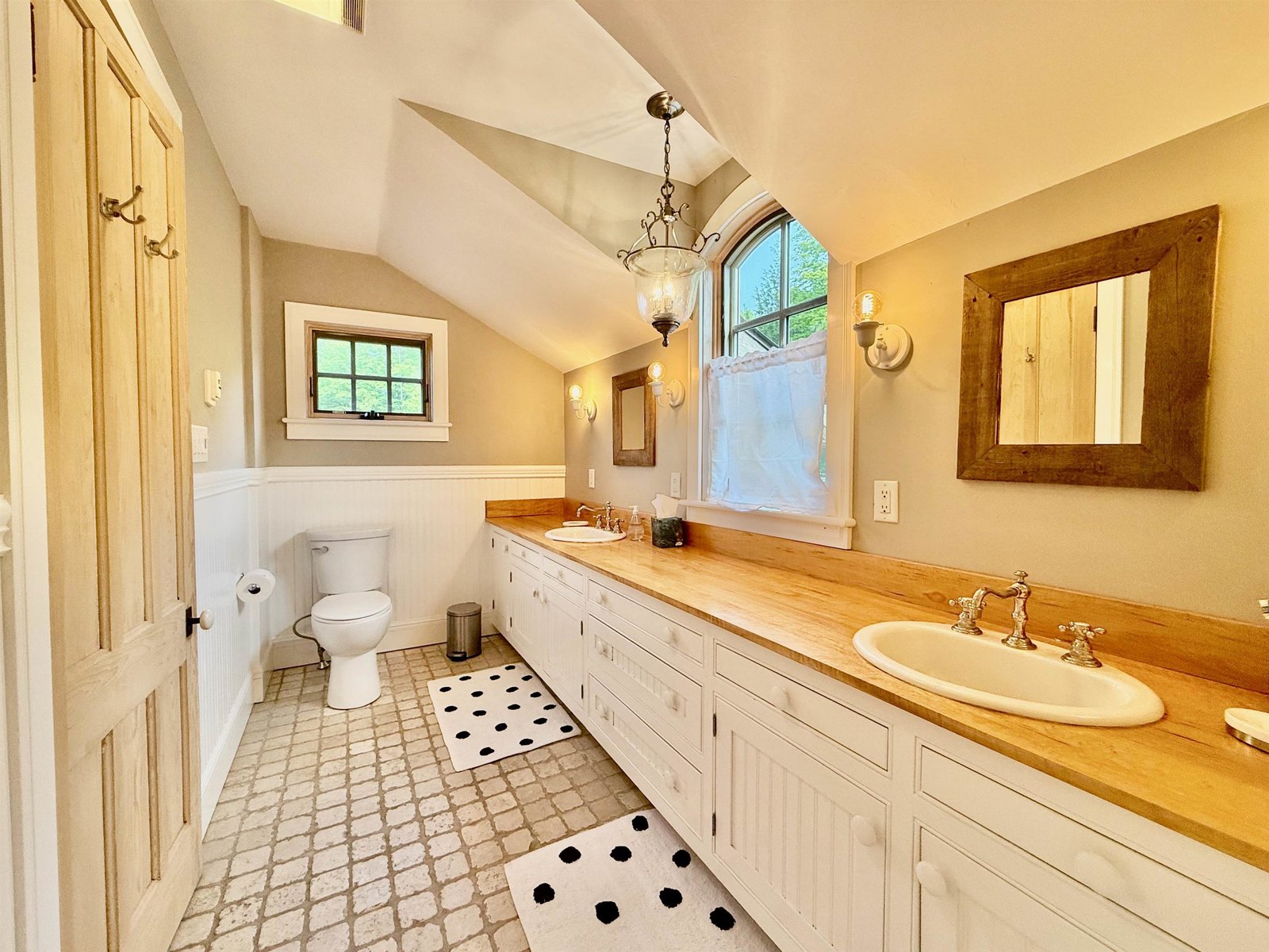 Spacious bathroom with dual sinks