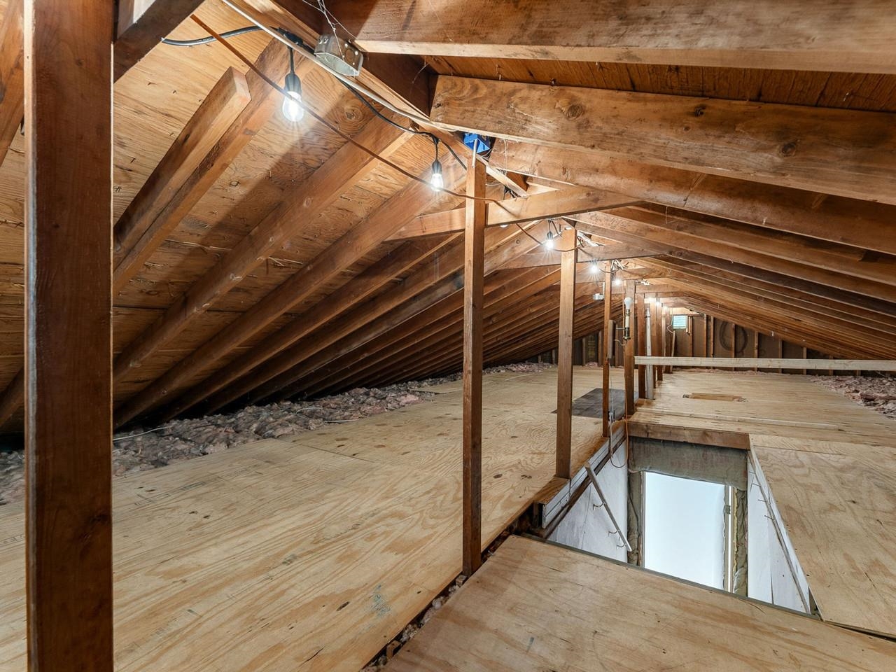 Unfinished walk-up attic