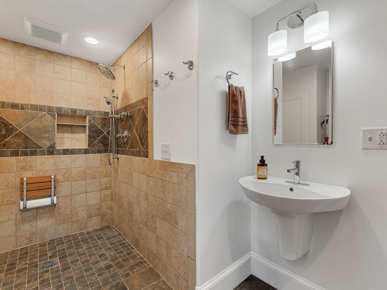Tiled shower
