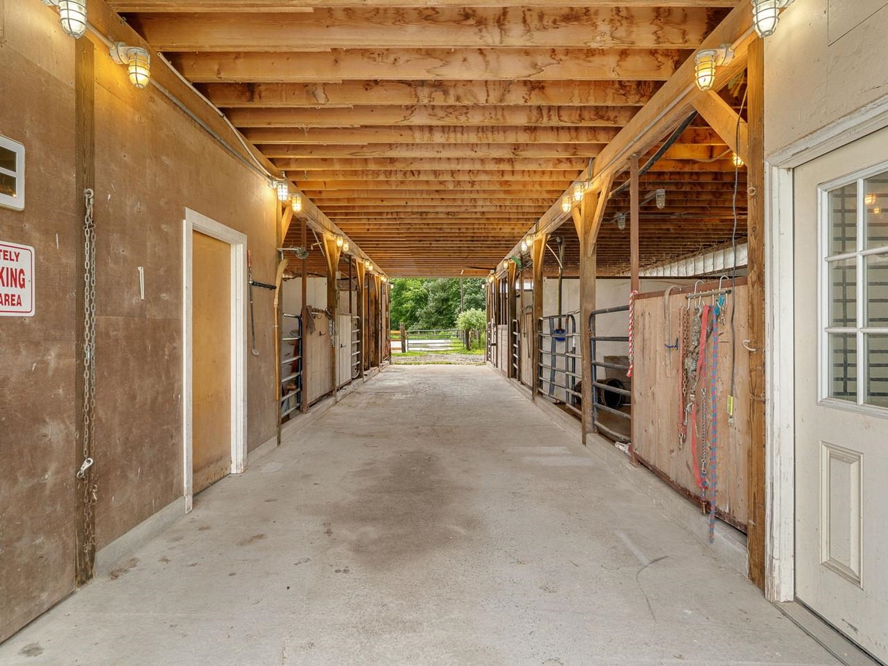 Inside the barn
