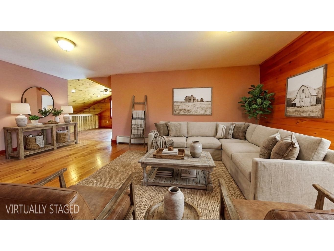 upstairs living room- virtually staged