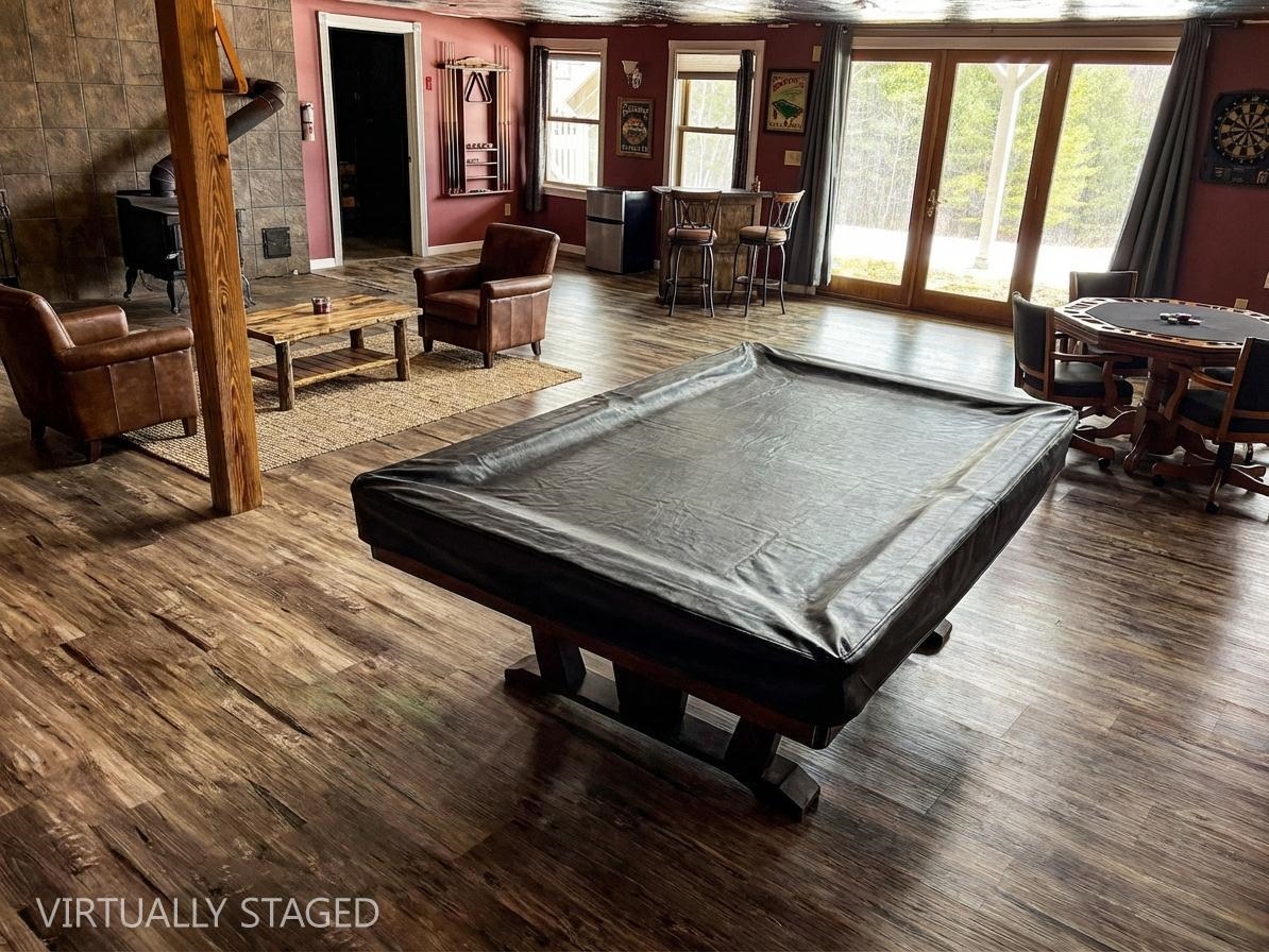 game room virtually staged
