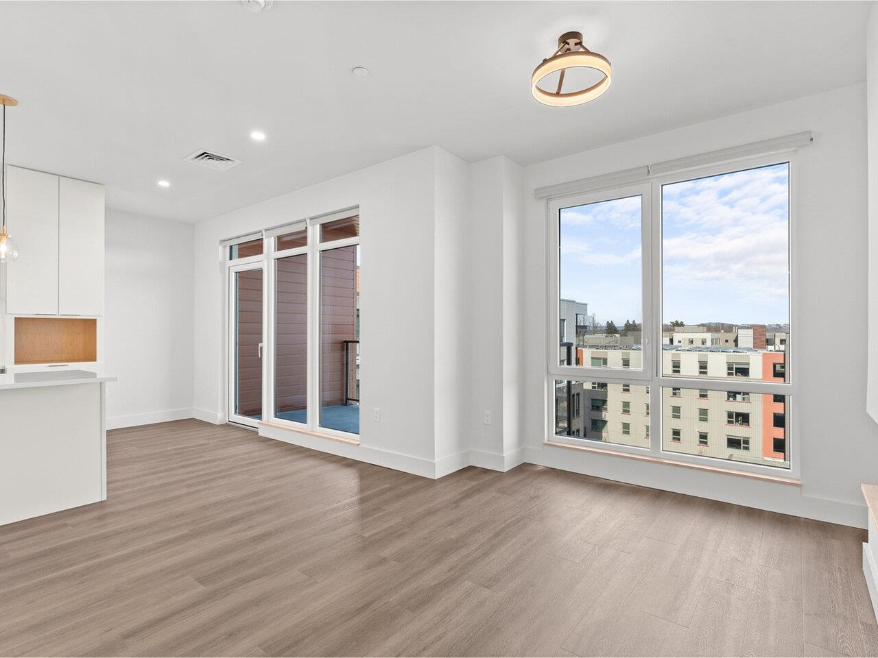 Living room looking to kitchen