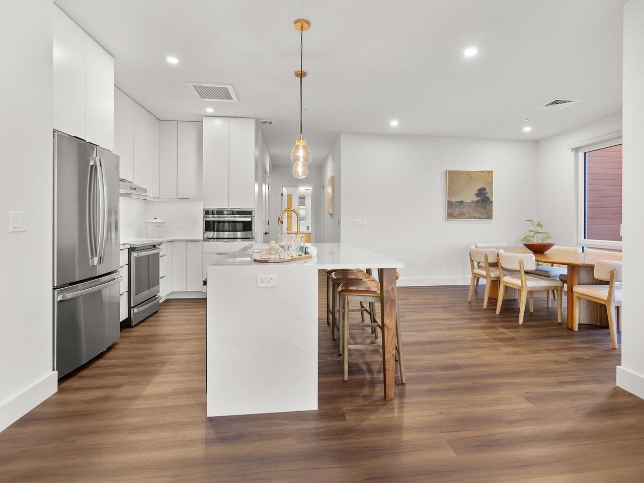 Living open to kitchen/dining
