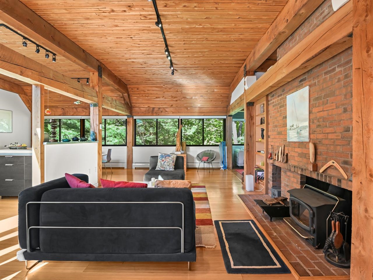 Spacious Great Room with beams