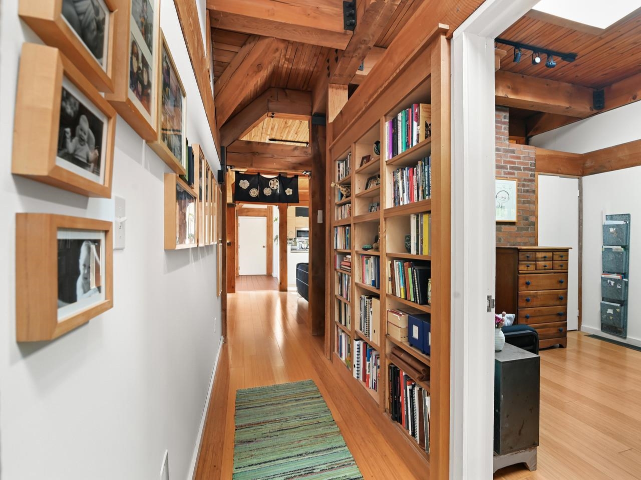 Hallway with bookshelves
