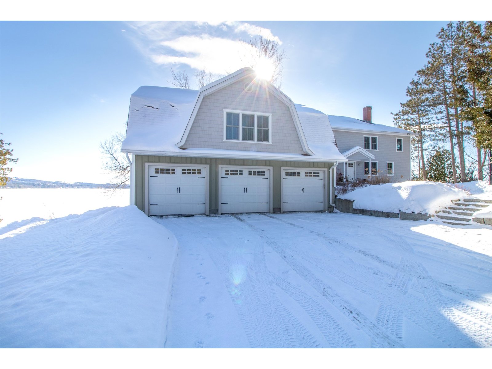 Attached 3 car heated garage