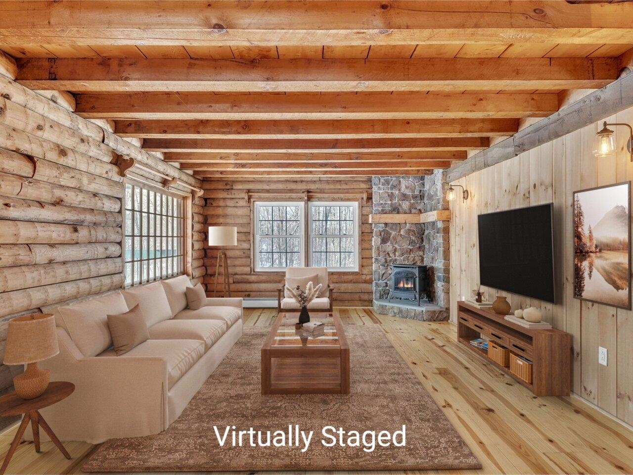 Cozy living room, gas stove