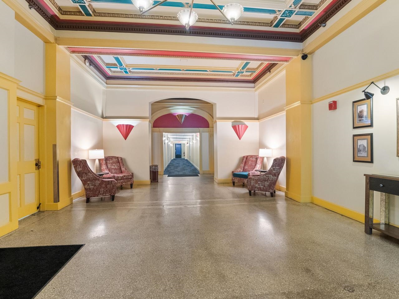 Historic lobby with elevator
