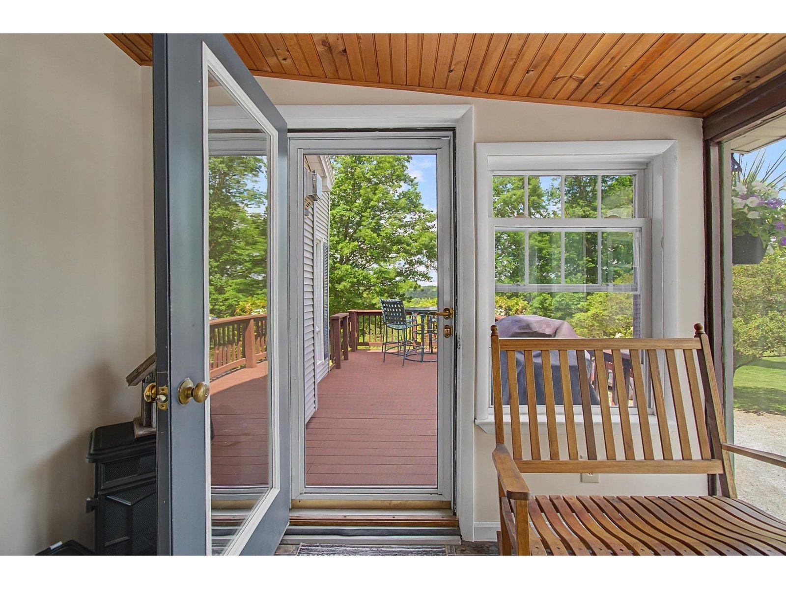 View from 3 season porch to deck