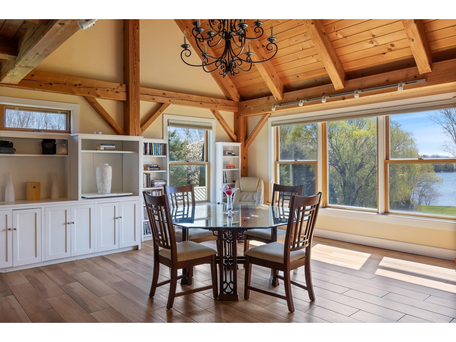Custom built-ins and soaring celing