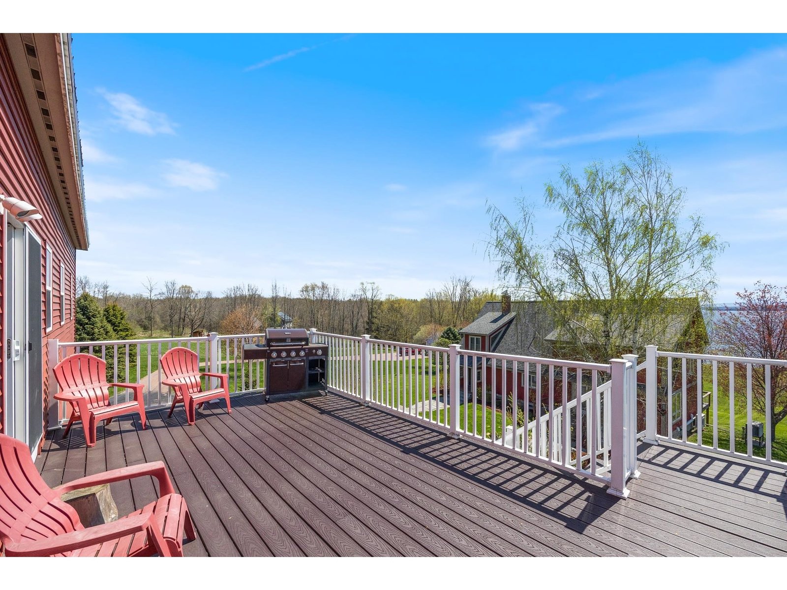 20 x 12 composite deck facing Lake Champlain