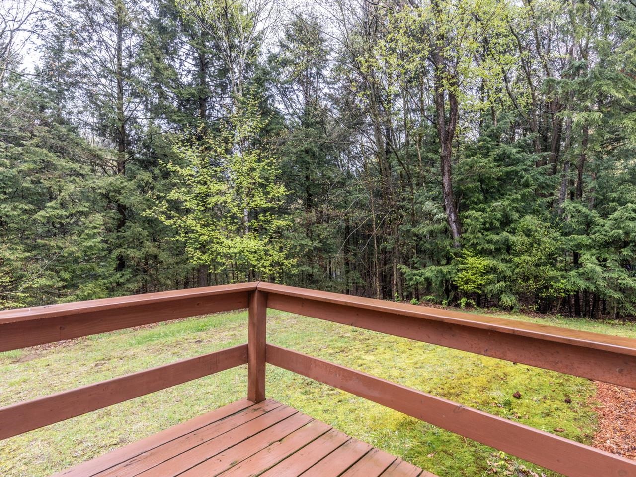 Wood deck with wooded view