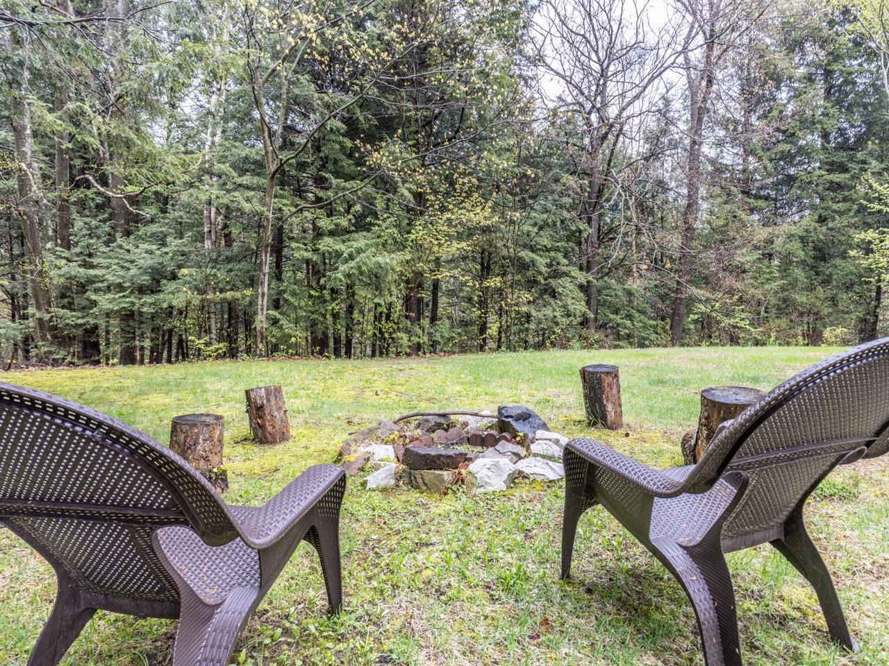 Private yard with firepit