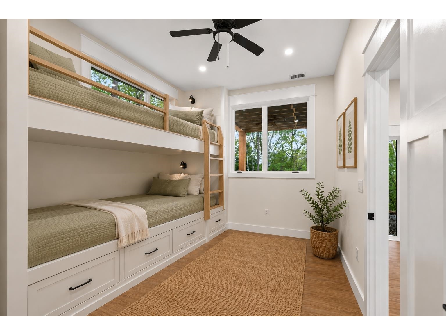 Lower level primary with private 1/2 bath